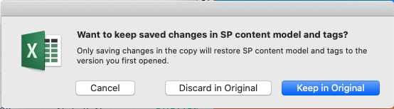 A destructive dialog in Microsoft Excel
